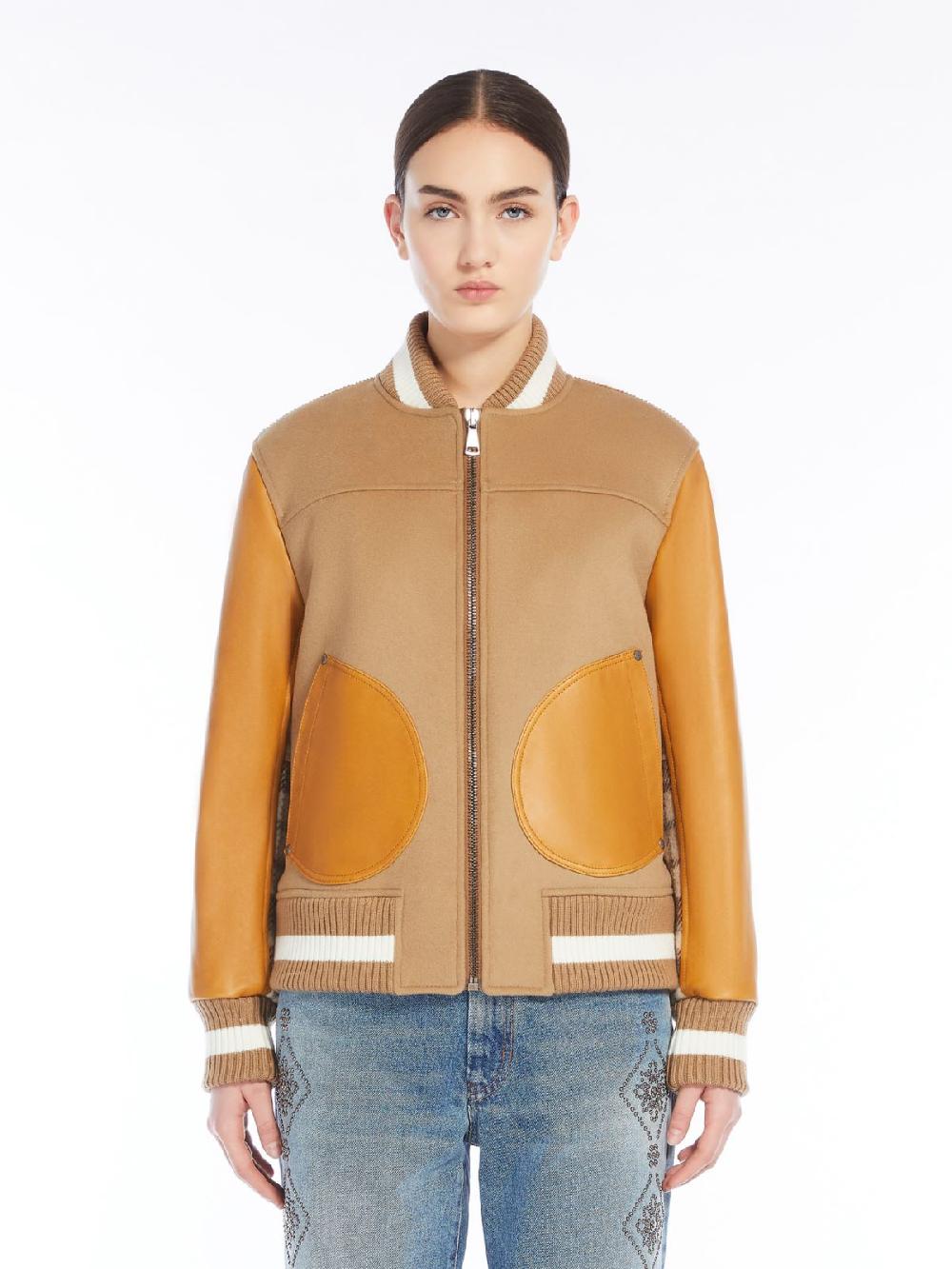 Weekend Bomber in lana velluto e pelle Shopping Online