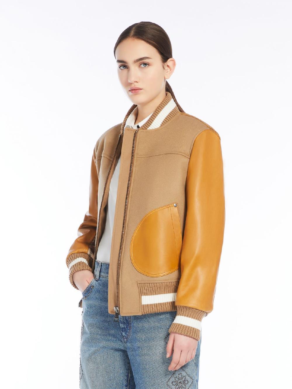 Weekend Bomber in lana velluto e pelle Shopping Online