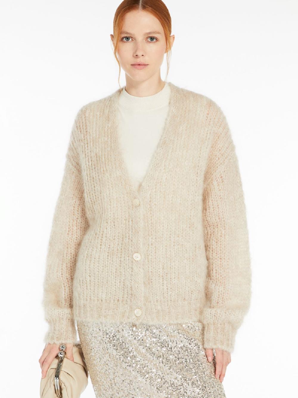Weekend Cardigan in filato di mohair Saldi Di Fabbrica