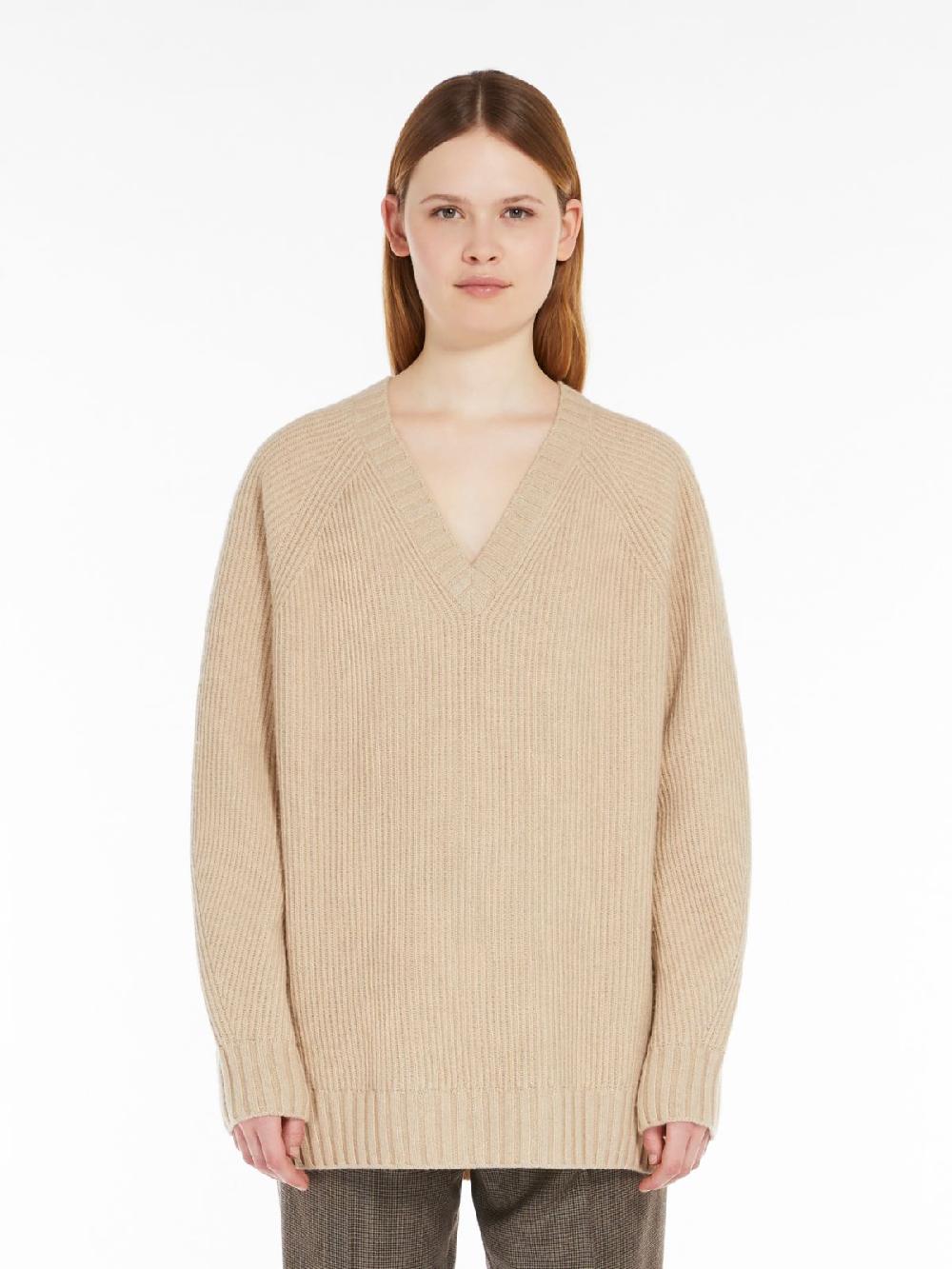 Weekend Maglia a V in lana viscosa e cachemire Offerte