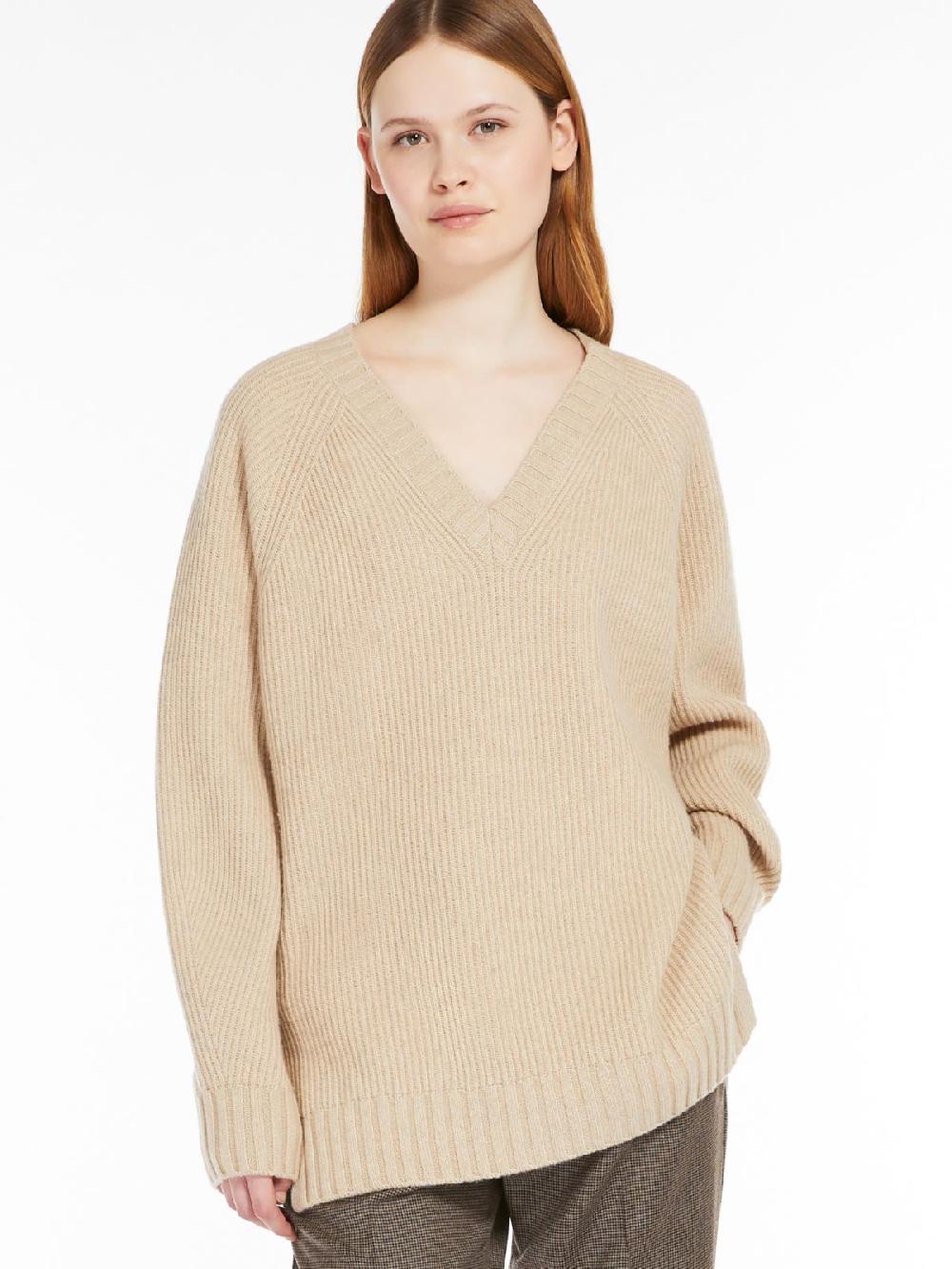 Weekend Maglia a V in lana viscosa e cachemire Offerte