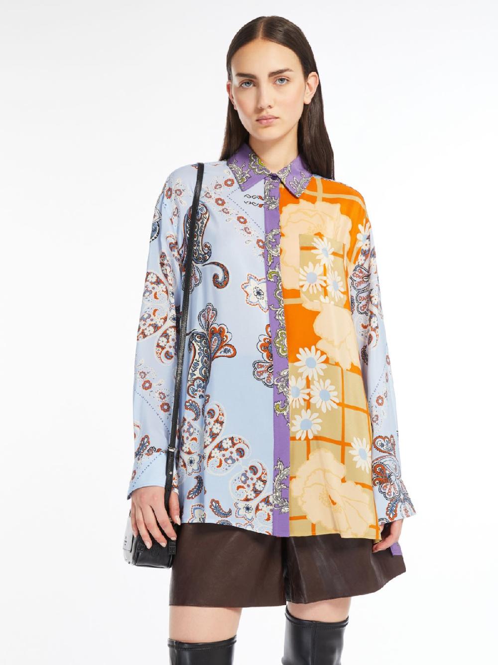 Weekend Camicia in crêpe de Chine stampata In Saldo