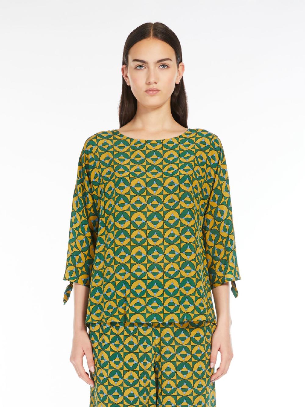 Weekend Blusa in crêpe de Chine stampato Nuovo