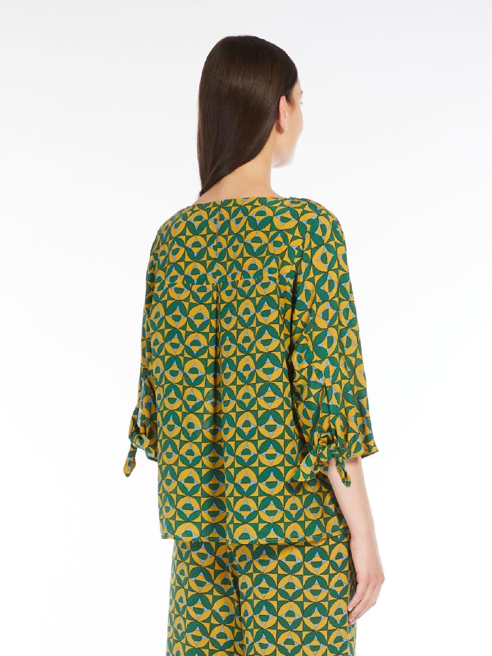 Weekend Blusa in crêpe de Chine stampato Nuovo