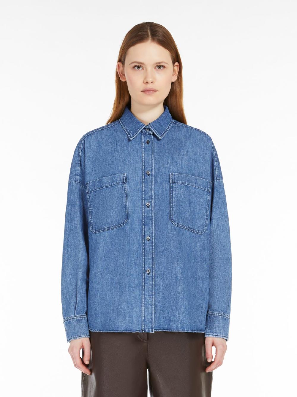 Weekend Camicia crop in denim di cotone Sottocosto