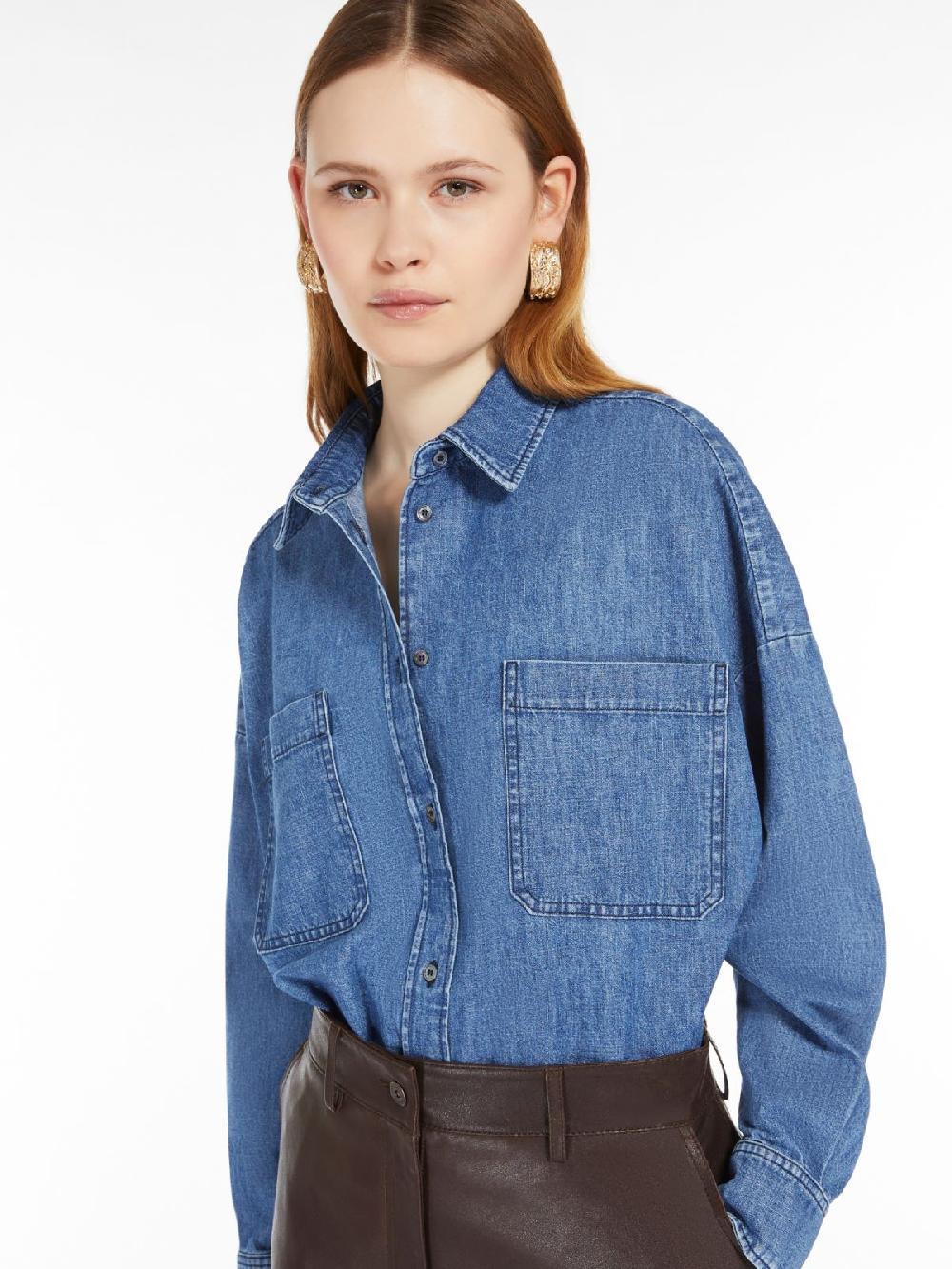 Weekend Camicia crop in denim di cotone Sottocosto