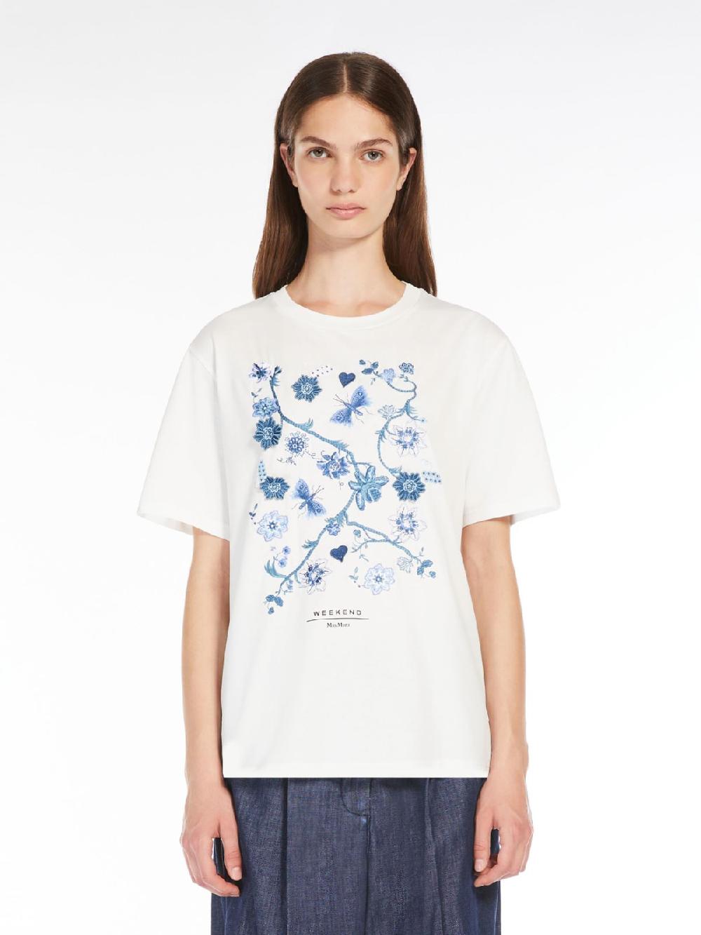 Weekend T-shirt in cotone con lettering ricamato Fino Al -60%