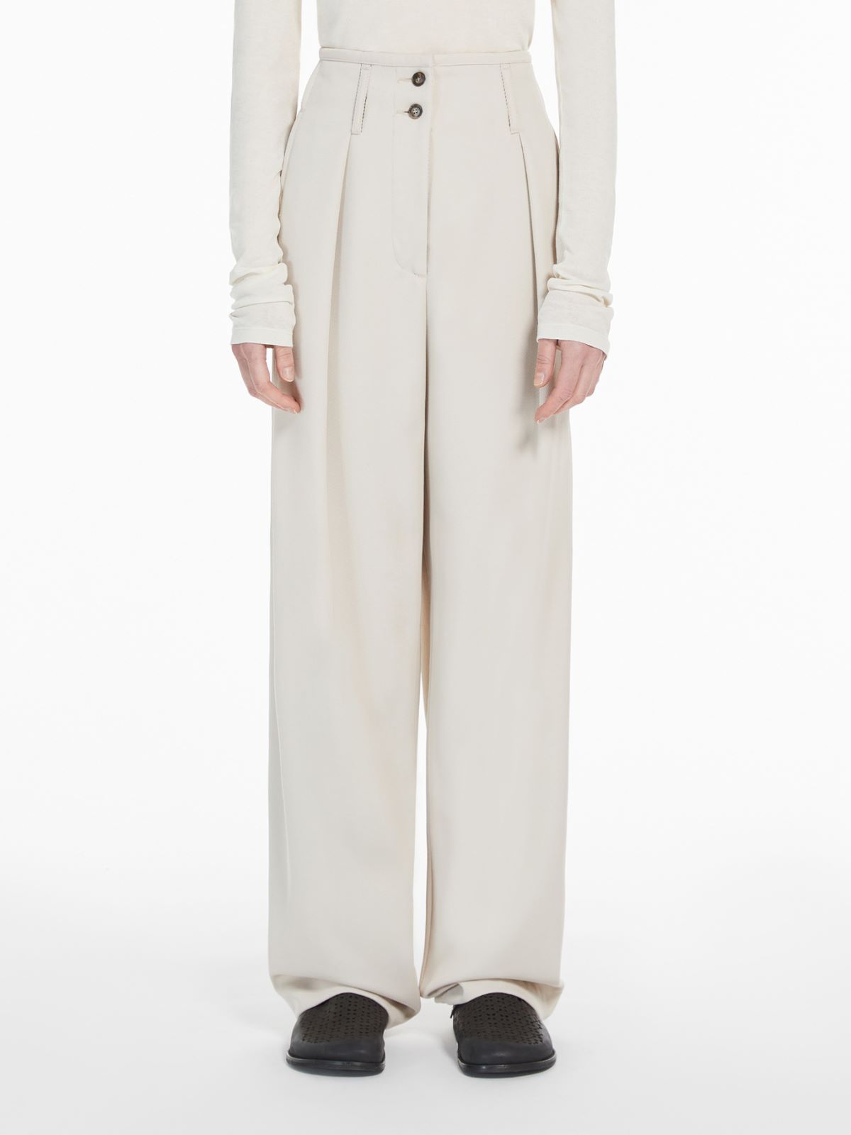 Weekend Pantalone ampio in mista lana Sconto