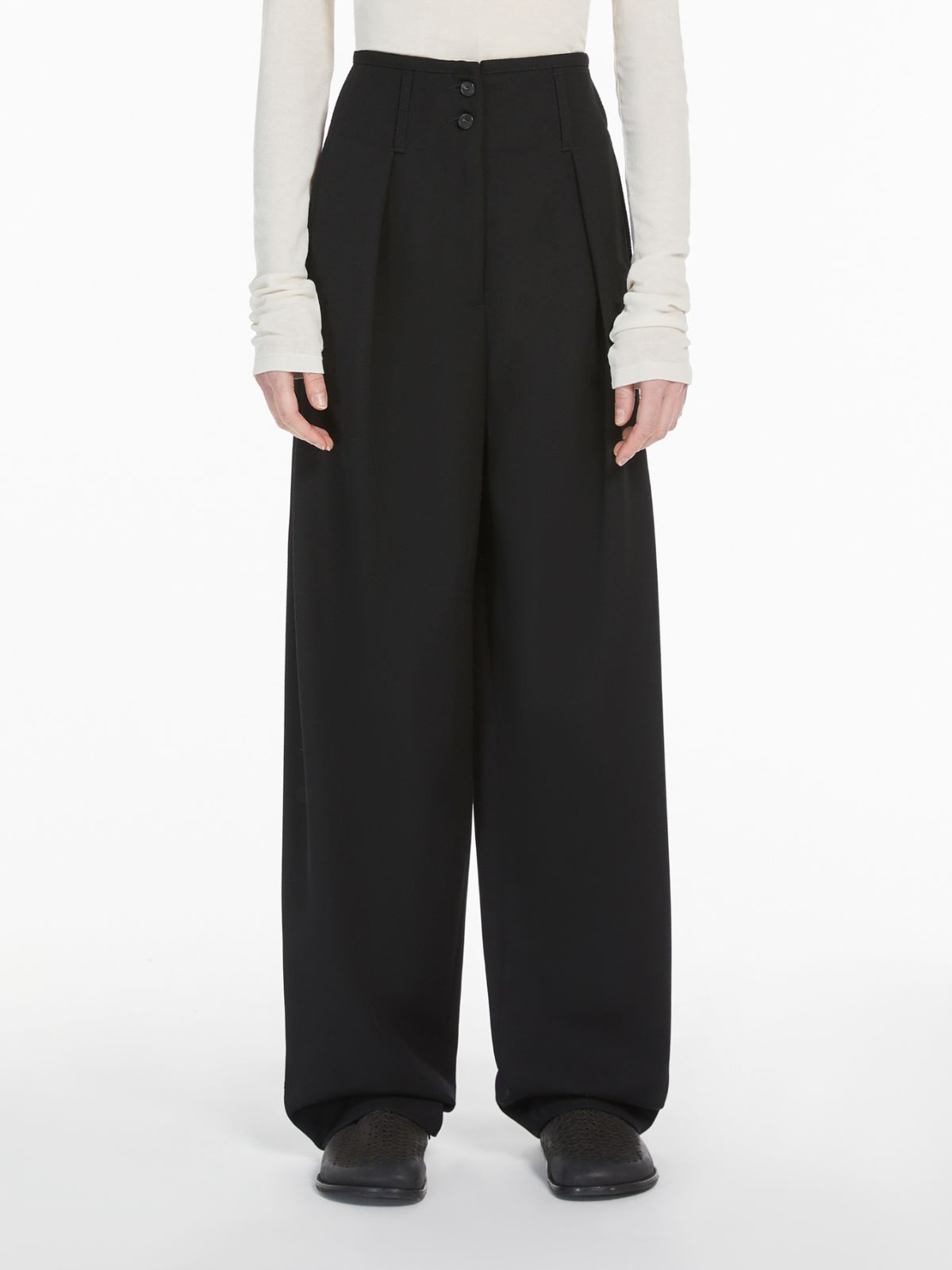Weekend Pantalone ampio in mista lana Vendita Economica