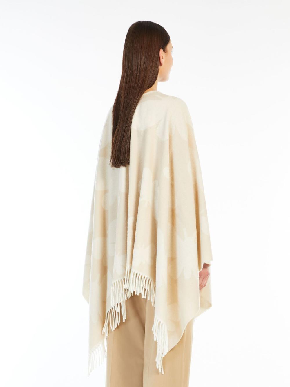 Weekend Poncho in lana jacquard Saldi Di Fabbrica