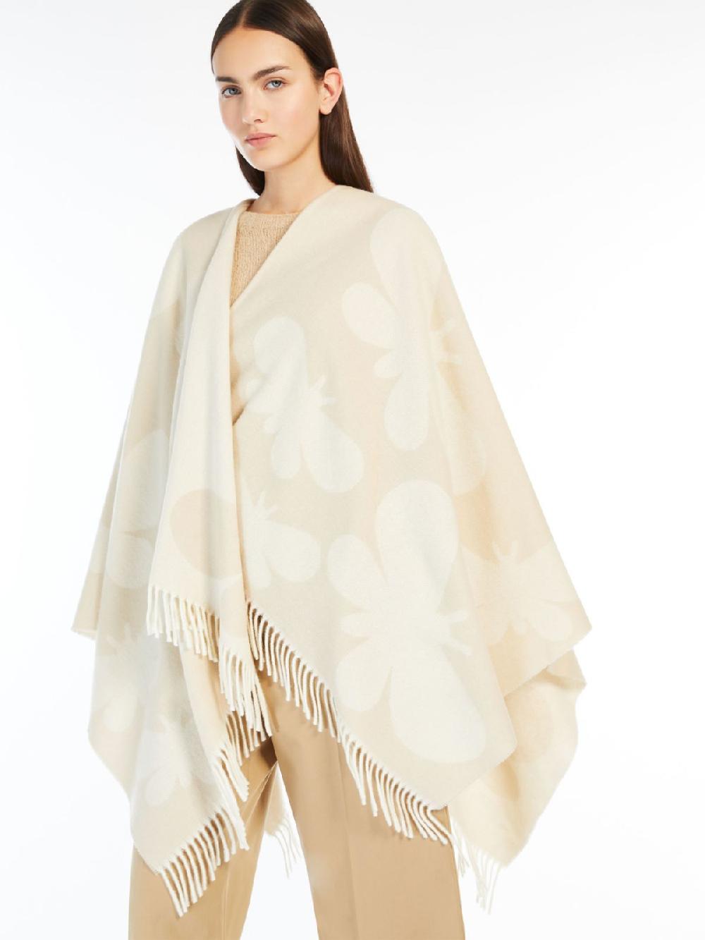 Weekend Poncho in lana jacquard Saldi Di Fabbrica