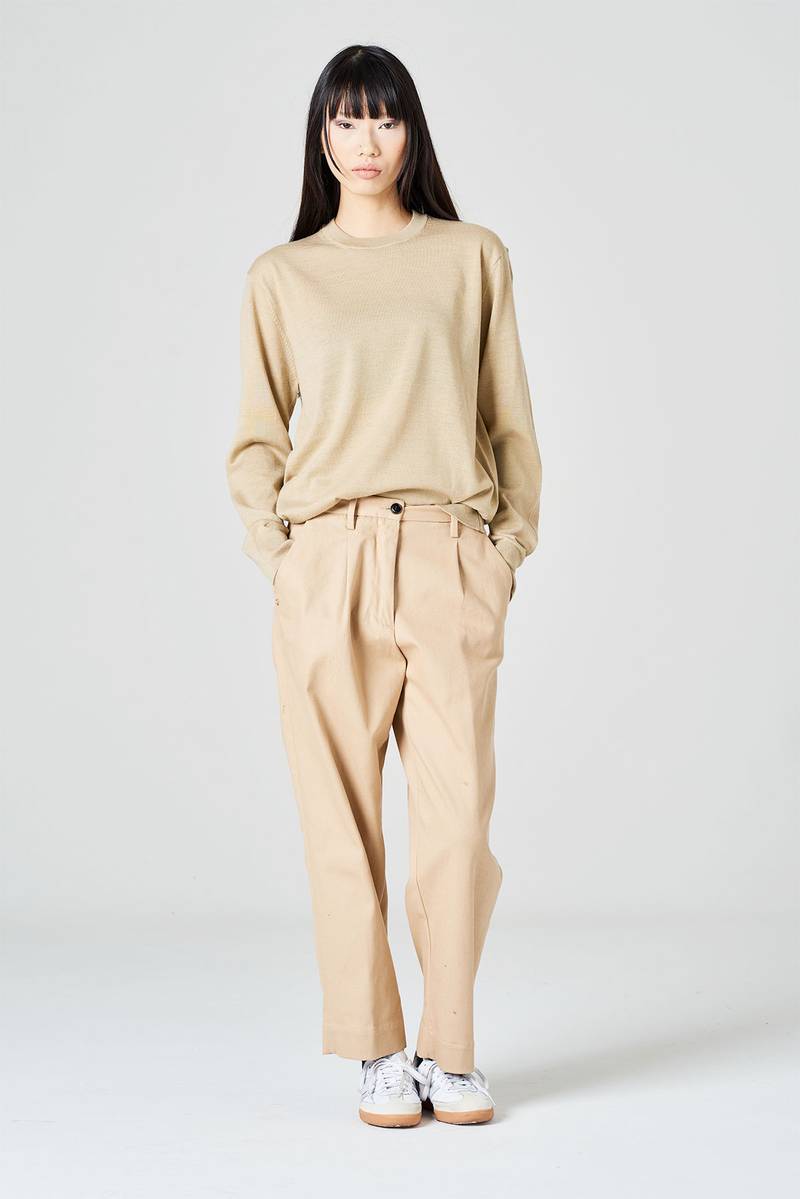﻿White sand Pantalone gamba dritta in bull denim di cotone 2025
