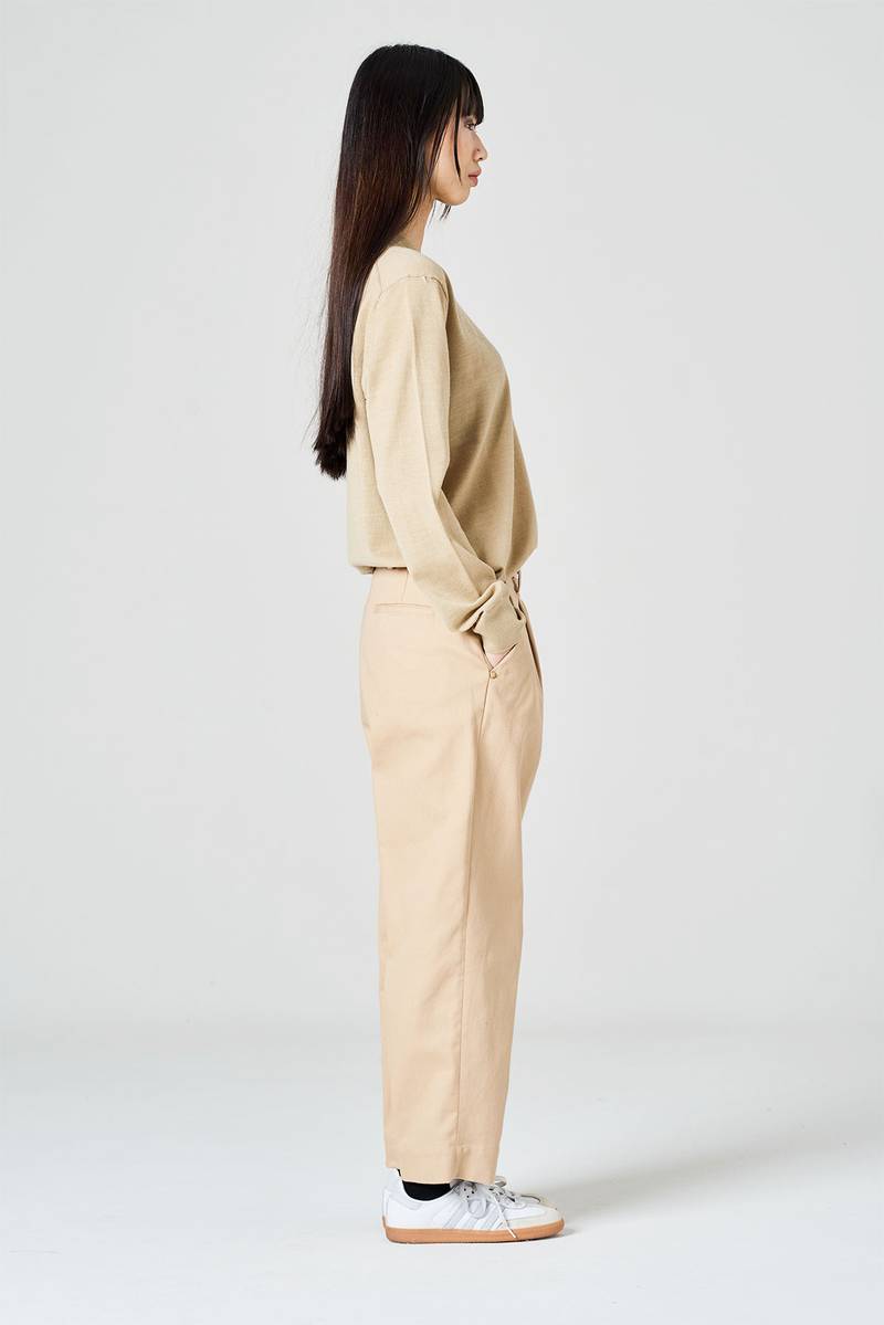 ﻿White sand Pantalone gamba dritta in bull denim di cotone 2025