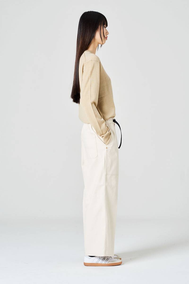 White sand Pantalone cropped in bull di cotone Soddisfazione Garantita