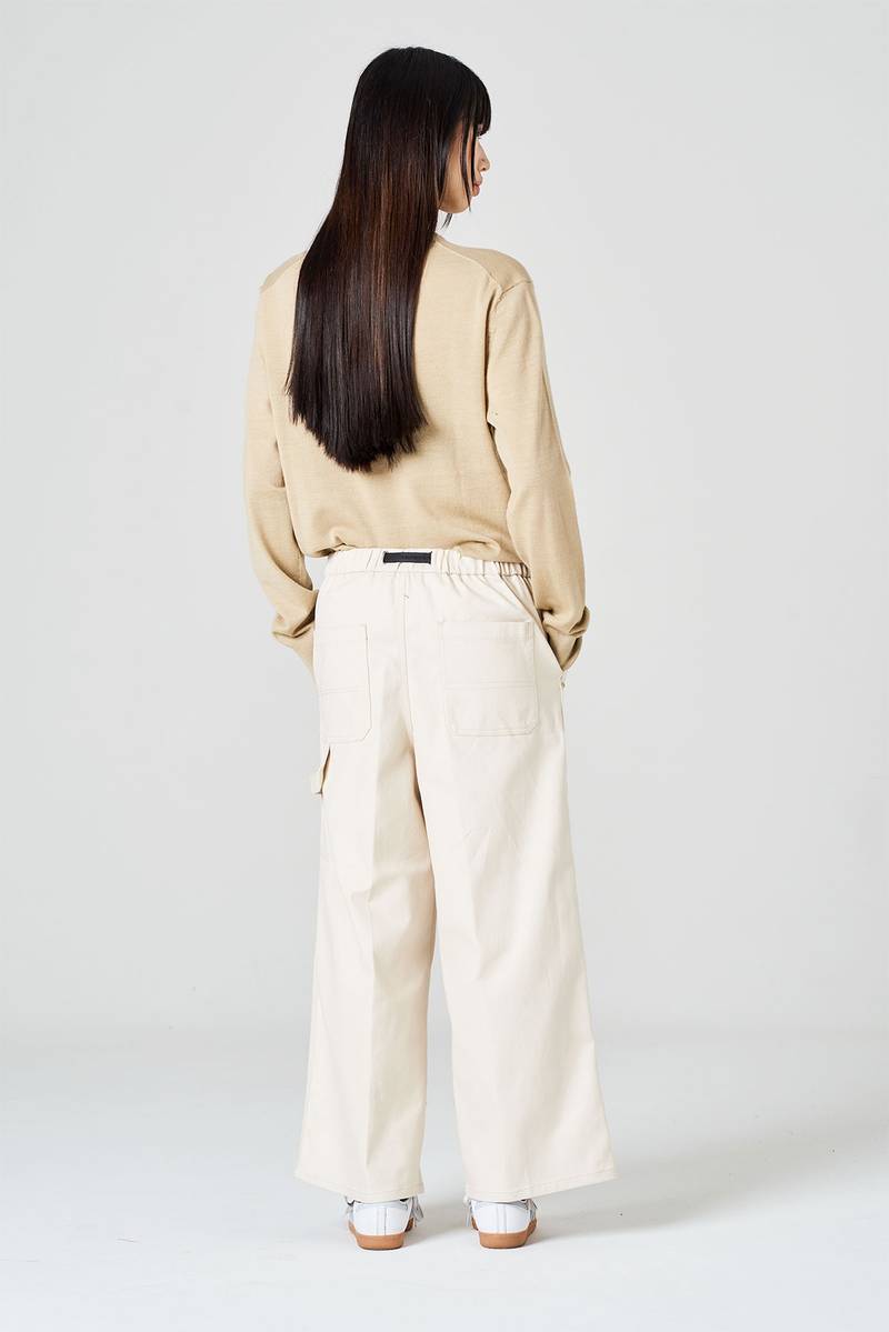 White sand Pantalone cropped in bull di cotone Soddisfazione Garantita