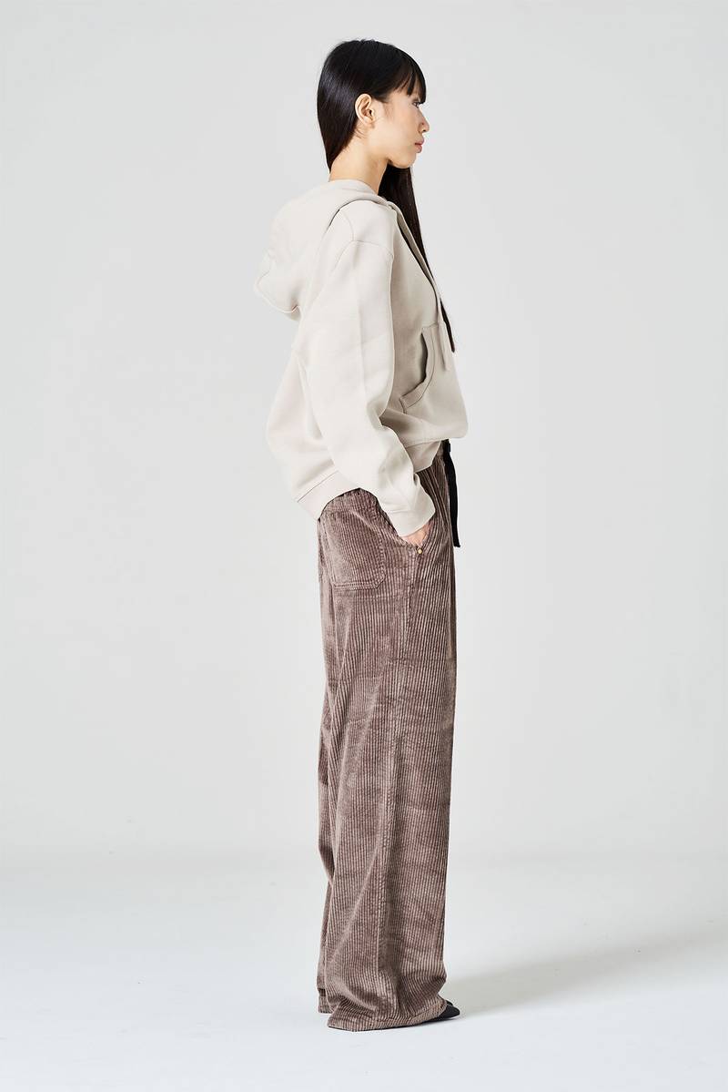 White sand Pantalone palazzo in velluto Qualità Garantita