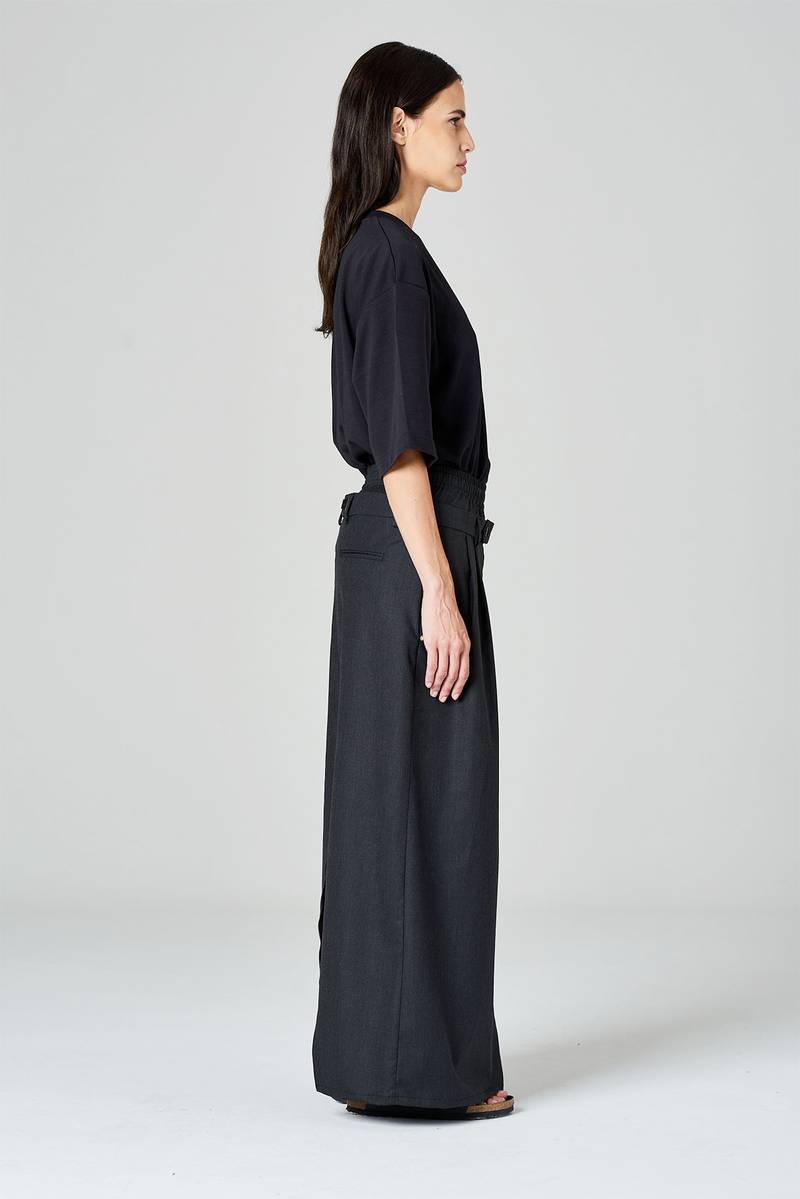 White sand Gonna con doppia vita in tessuto misto lana Shopping Online