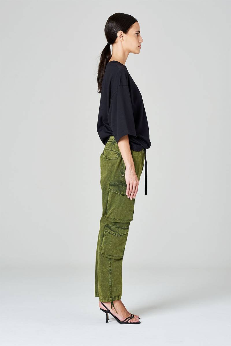 White sand Pantaloni cargo in cotone ripstop doppia tintura Convenienza