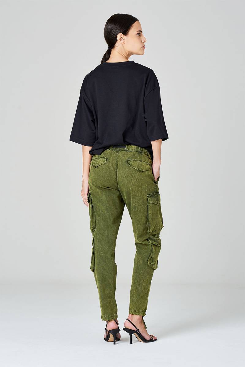 White sand Pantaloni cargo in cotone ripstop doppia tintura Convenienza
