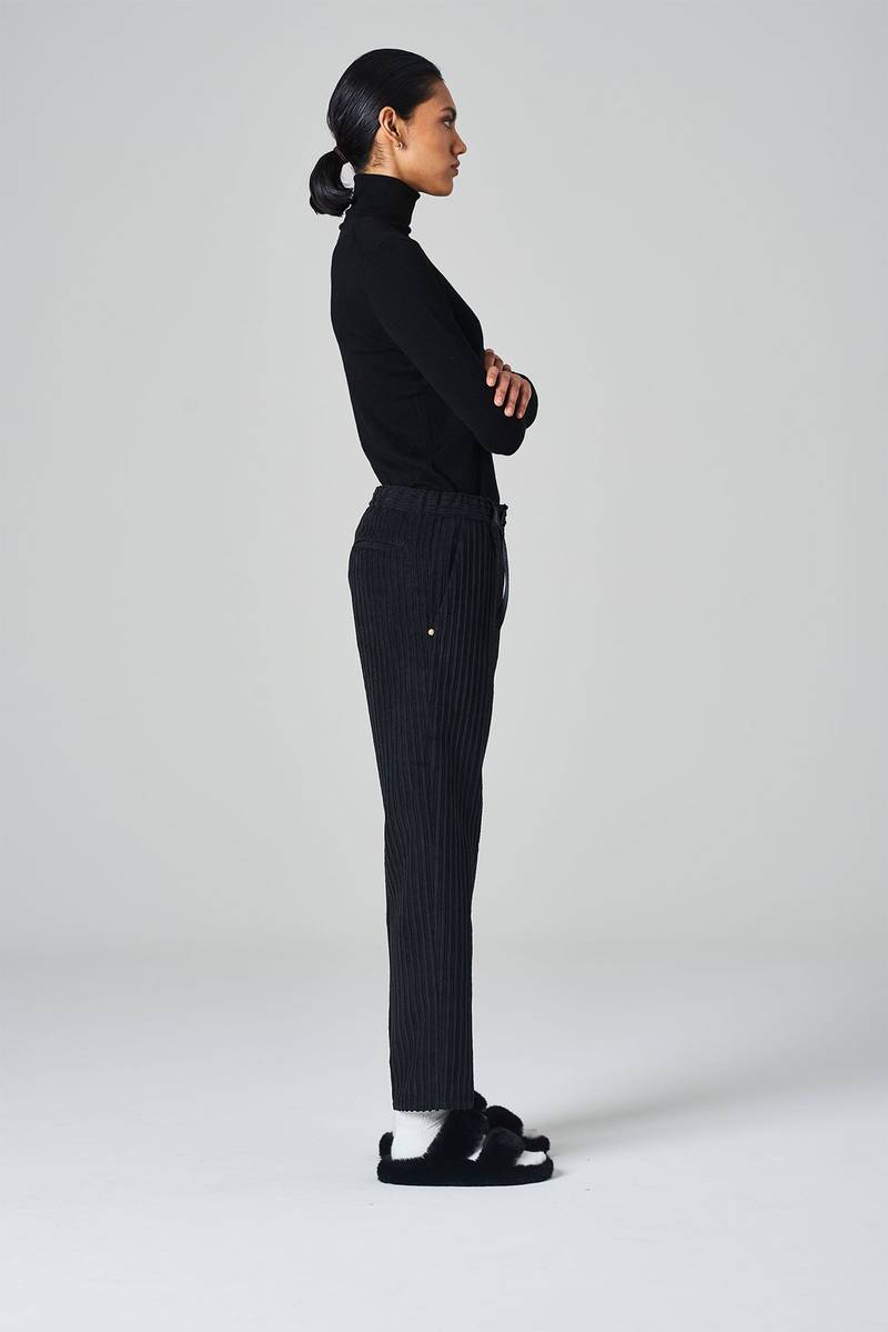 White sand Pantalone regular fit con elastico in vita e cinturino regolabile Moda