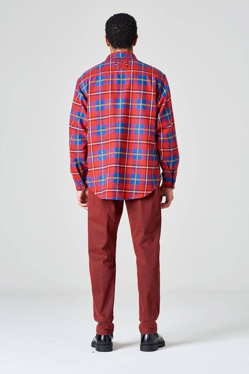 White sand Camicia oversize stampa check Italy