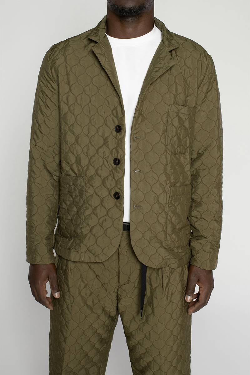 White sand Blazer in tessuto trapuntato 2025