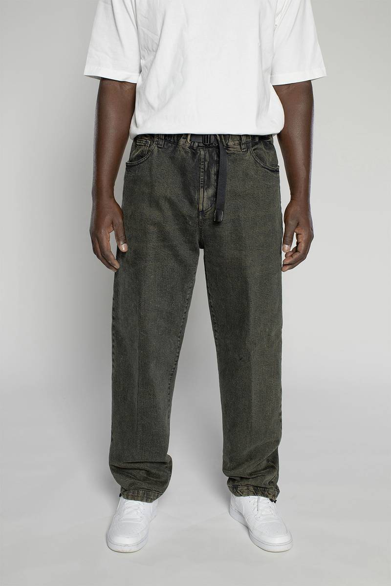 White sand Pantalone cinque tasche in denim trattato