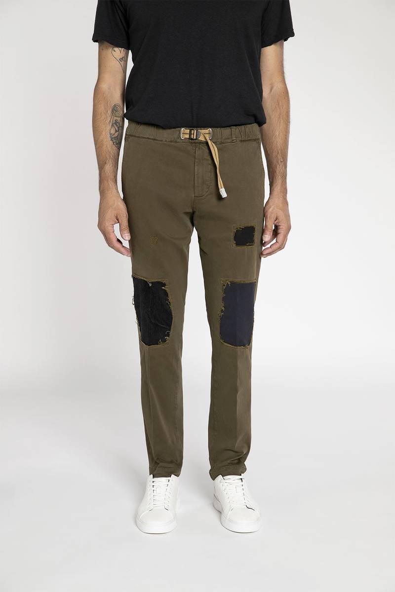 White sand Pantalone in cotone stretch con toppe Acquista Ora