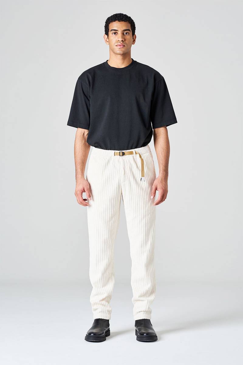 White sand Pantalone in velluto a costa larga
