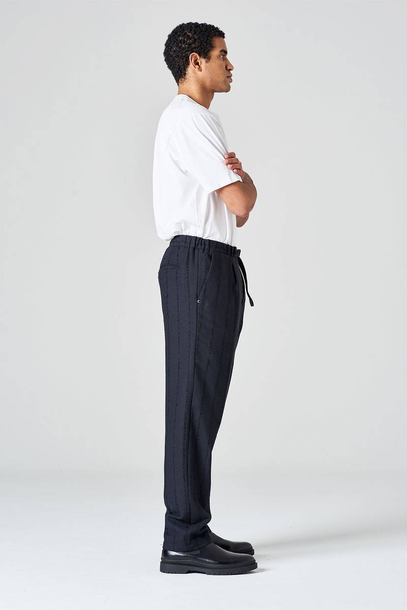 White sand Pantalone gamba dritta con pinces in flanella gessata Convenienza