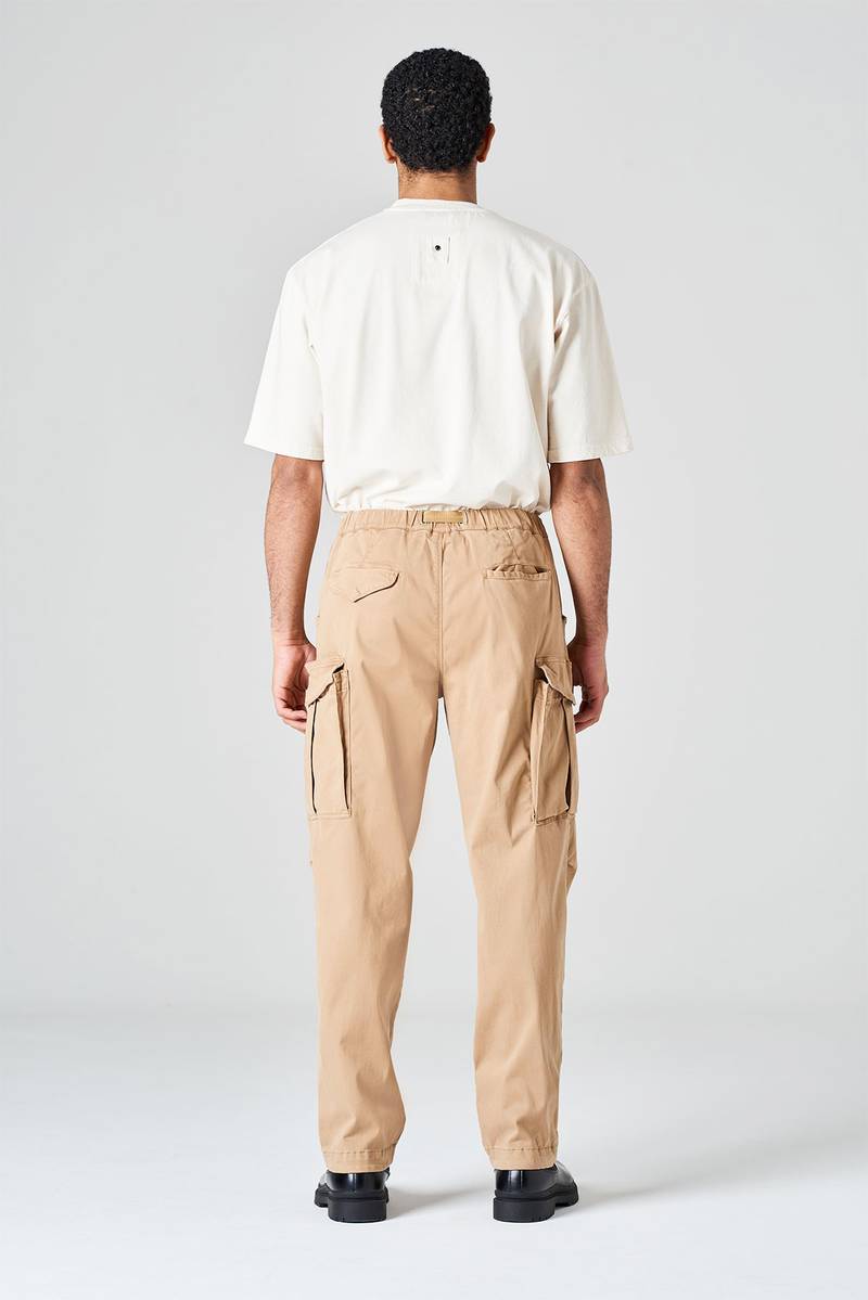 White sand Pantalone cargo in raso di cotone Presa