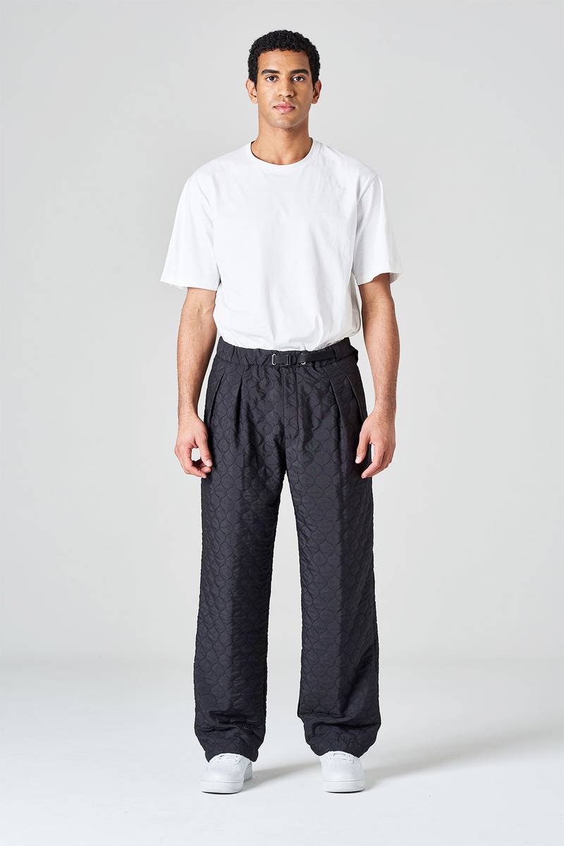 White sand Pantalone tessuto trapuntato
