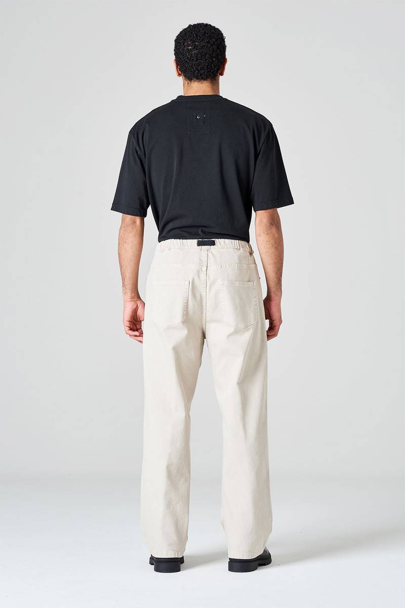 White sand Pantalone cinque tasche in bull denim di cotone Offerte