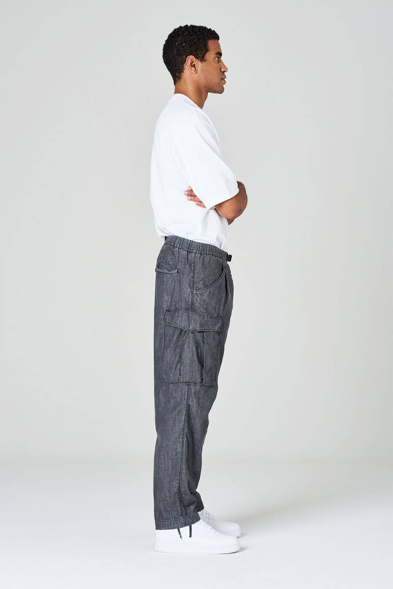 White sand Pantaloni cargo con gamba dritta in denim di cotone Nuova