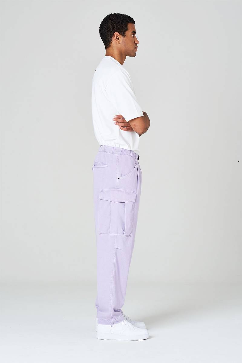 White sand Pantaloni cargo con gamba dritta in bull denim di cotone Moda