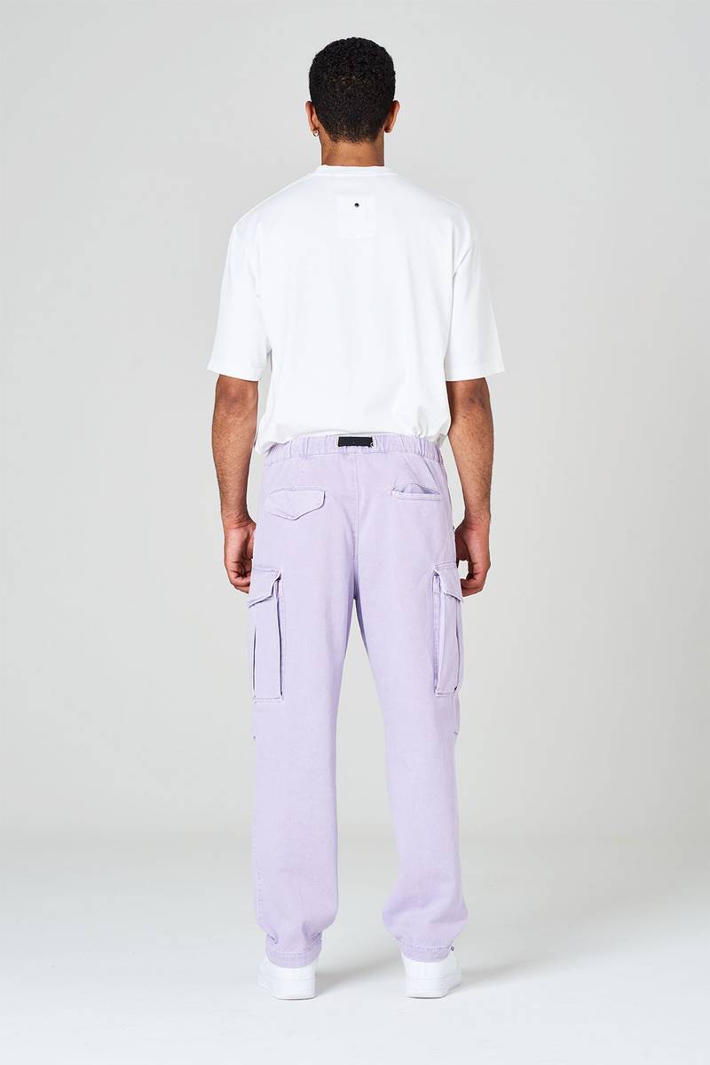 White sand Pantaloni cargo con gamba dritta in bull denim di cotone Moda