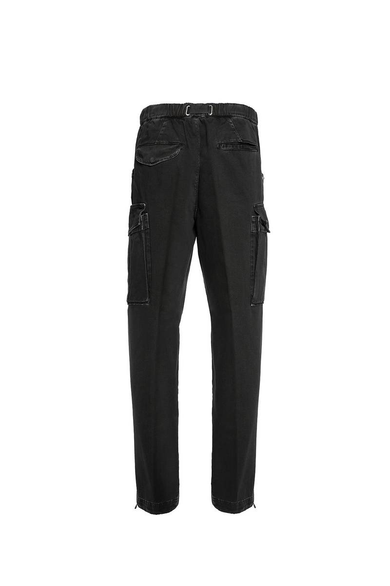 White sand Pantaloni cargo con gamba dritta in bull denim di cotone Moda