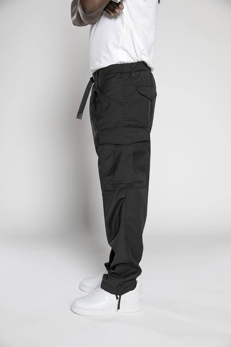 White sand Pantaloni cargo con gamba dritta in misto lana 2025