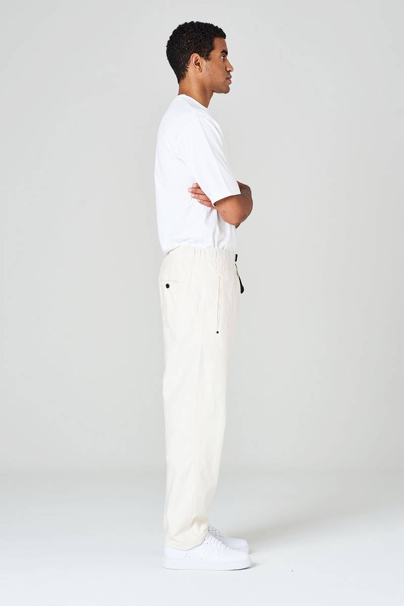 White sand Pantaloni in gabardina di cotone ricamata Italy