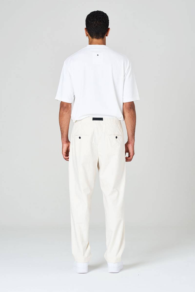 White sand Pantaloni in gabardina di cotone ricamata Italy
