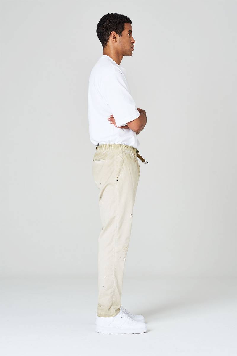 White sand Pantaloni in gabardina di cotone effetto slavato Nuovo
