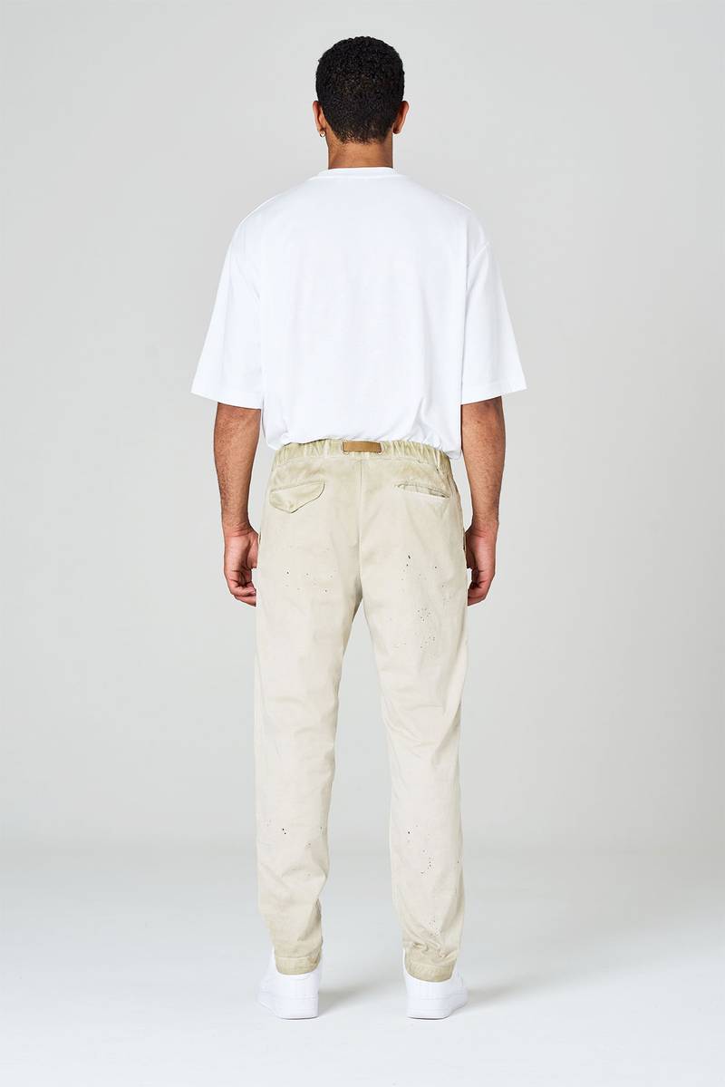 White sand Pantaloni in gabardina di cotone effetto slavato Nuovo