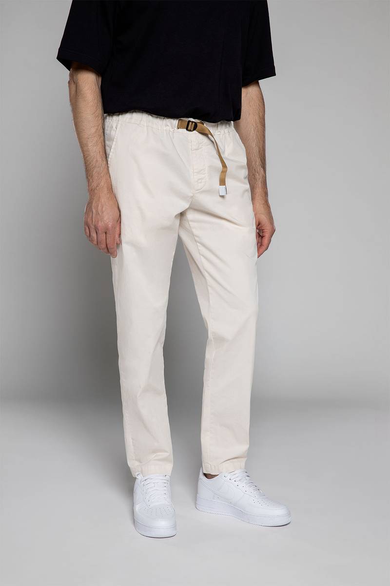 White sand Pantaloni in gabardina di cotone