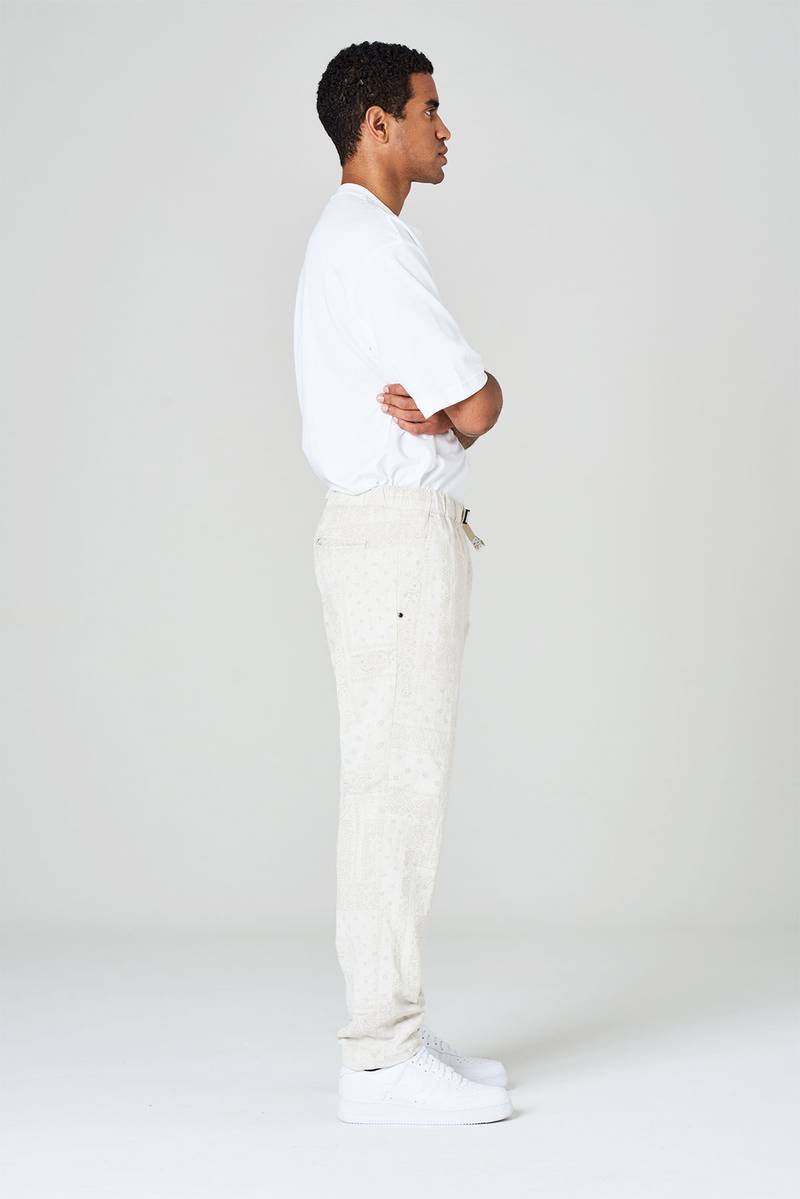 White sand Pantaloni in tela misto cotone-lino stampa bandana Soddisfazione Garantita