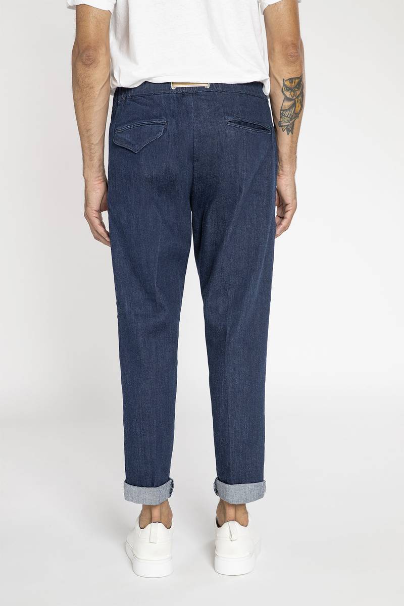 White sand Pantalone in denim cimosato Presa