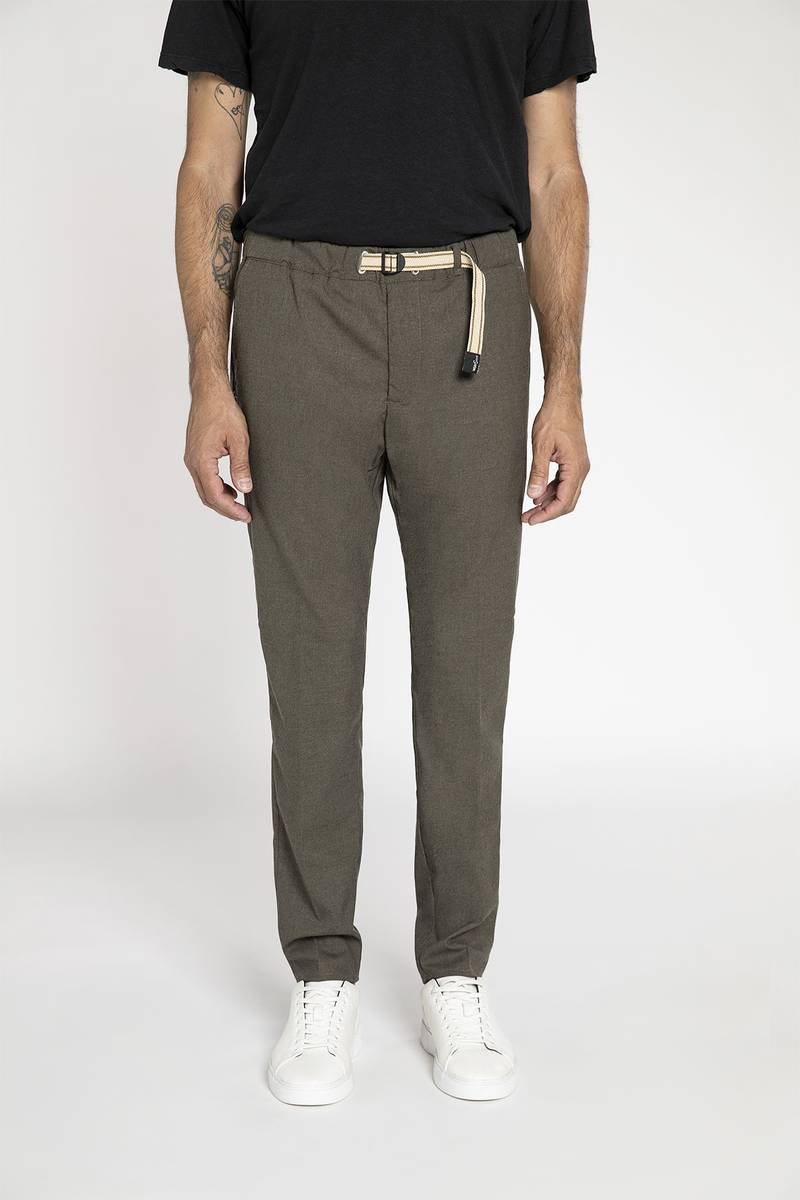 White sand Pantalone in tessuto effetto lana Offerta