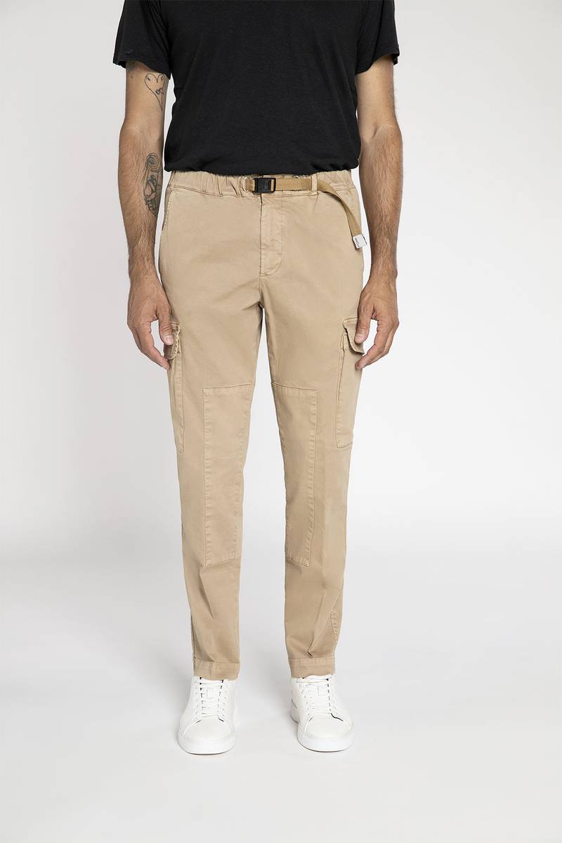 White sand Pantalone cargo in cotone stretch Saldi Di Fabbrica