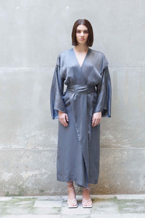 ﻿Zerobarracento Bemberg Kimono Wrap Dress Shopping Online