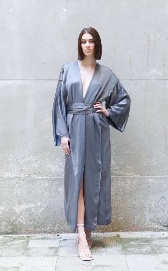 ﻿Zerobarracento Bemberg Kimono Wrap Dress Shopping Online