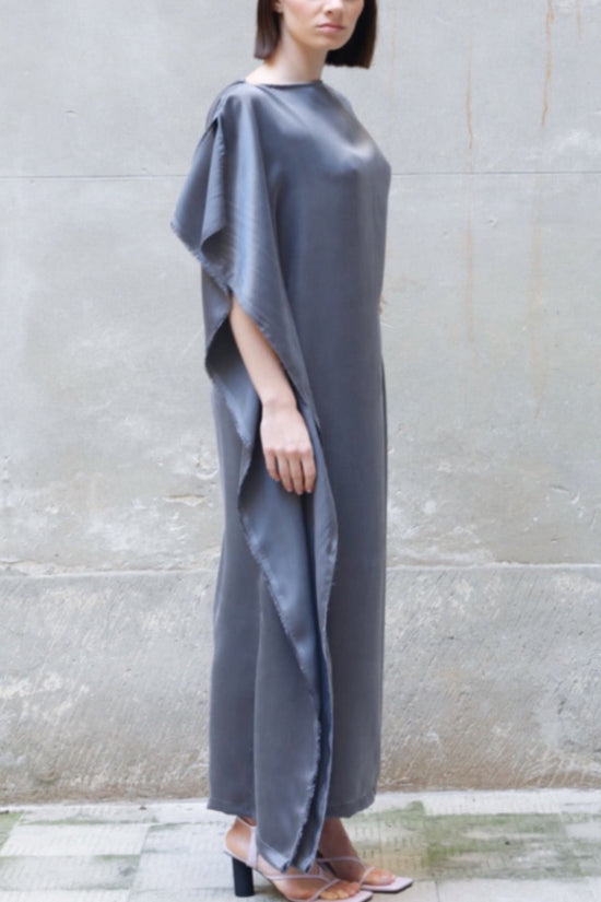 ﻿Zerobarracento Sleeveless Bemberg Draped Maxi Dress Presa